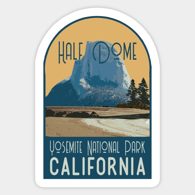 Half Dome Yosemite Decal Sticker by zsonn